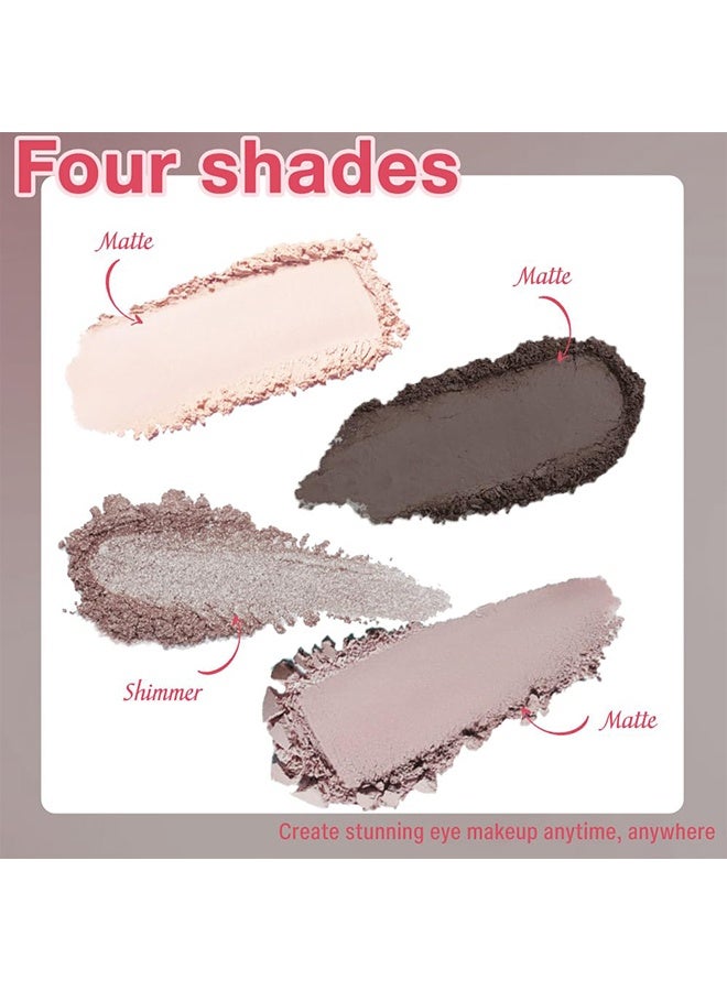 MGL 4Colors Eyeshadow Makeup Palette,Rose Gold Brown Natural Neutral Powde Eye Shadow Palette for Older Women,Long Lasting Naturing-Looking,Lightweight,Waterproof,Eye Makeup Kit Travel Size,#02 - Image 5